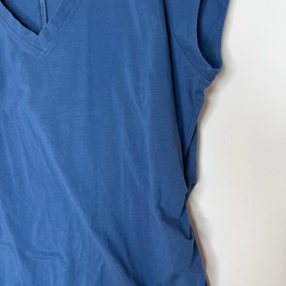 Athleta Deep Blue V-Neck Soft Lightweight Tee - Picture 6 of 12